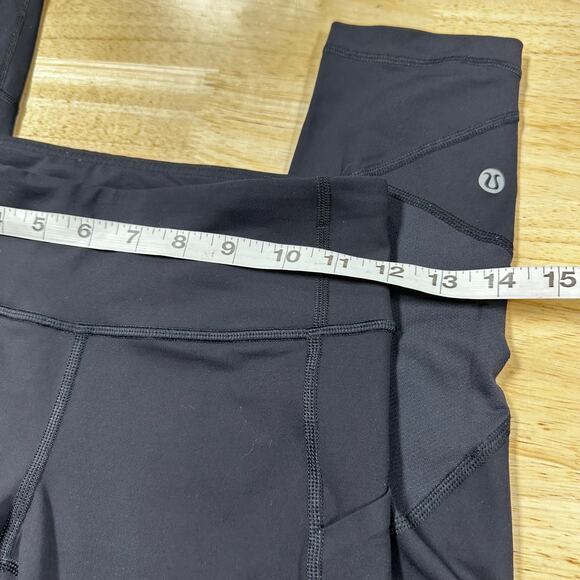 Lululemon Pace Rival Crop 22" Black Women's Yoga Leggings Size 2 Good Condition - Picture 7 of 9
